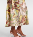 Rixo Maura printed halterneck satin midi dress