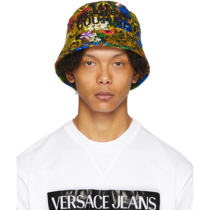 Photo: Versace Jeans Couture Multicolor Tropical Jungle Baroque Bucket Hat