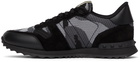 Valentino Garavani Black & Blue Camo Rockrunner Sneakers