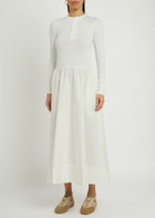 Polo Ralph Lauren Henley Cotton Midi Dress White