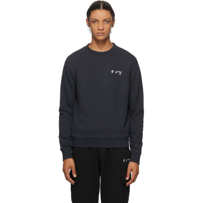 Photo: Off-White Navy New Logo Slim Sweatshirt