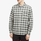 Folk Men's Relaxed Fit Check Shirt in Ecru Black Check