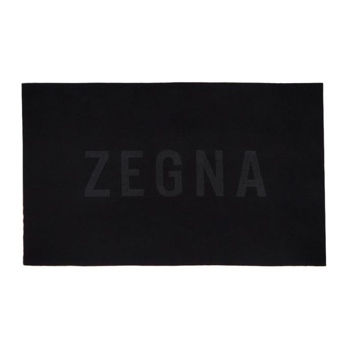 Photo: Fear of God Ermenegildo Zegna Black Logo Blanket