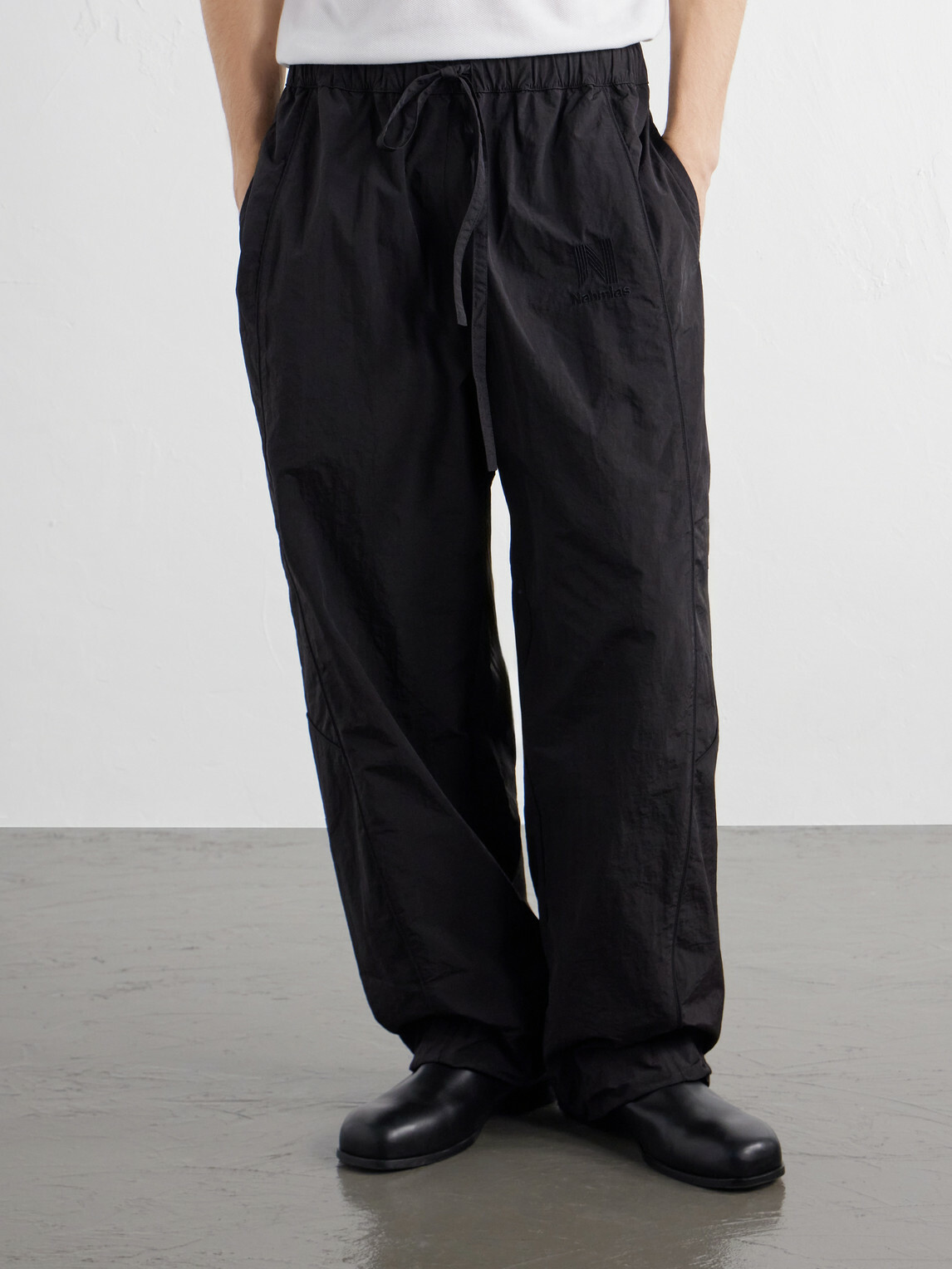 NAHMIAS - Logo-Appliquéd Straight-Leg Shell Sweatpants - Black
