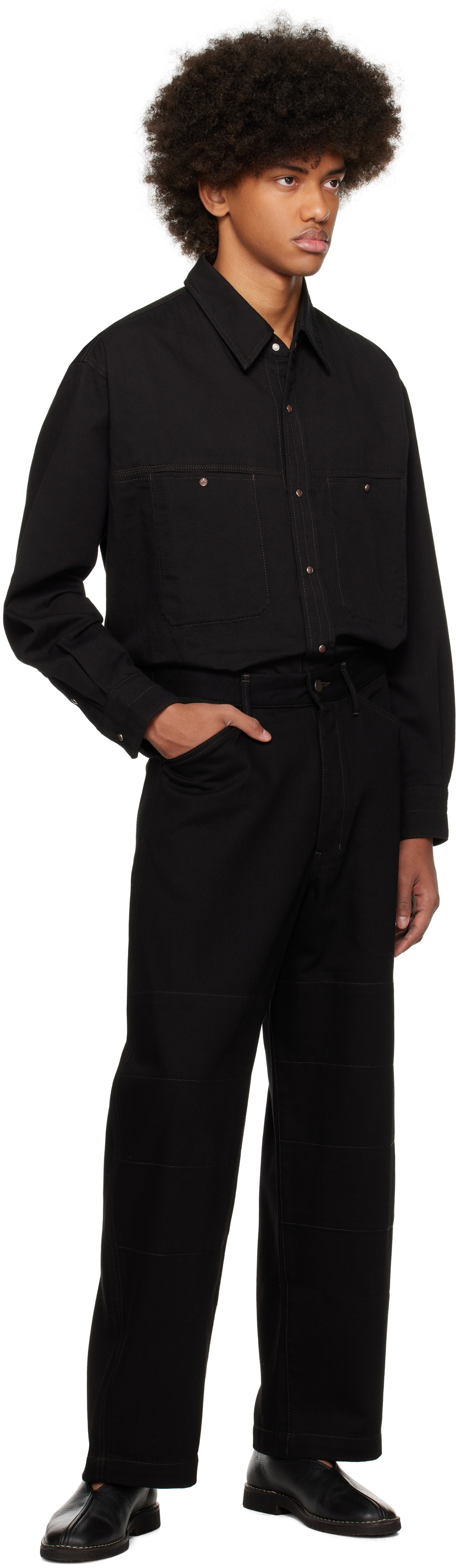 LEMAIRE Black Snaps Denim Shirt Lemaire