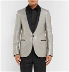 Lanvin - Silver Faille-Trimmed Wool-Blend Tuxedo Jacket - Silver