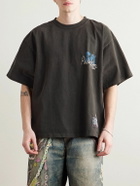 RRR123 - Mansion Printed Cotton-Jersey T-Shirt - Black