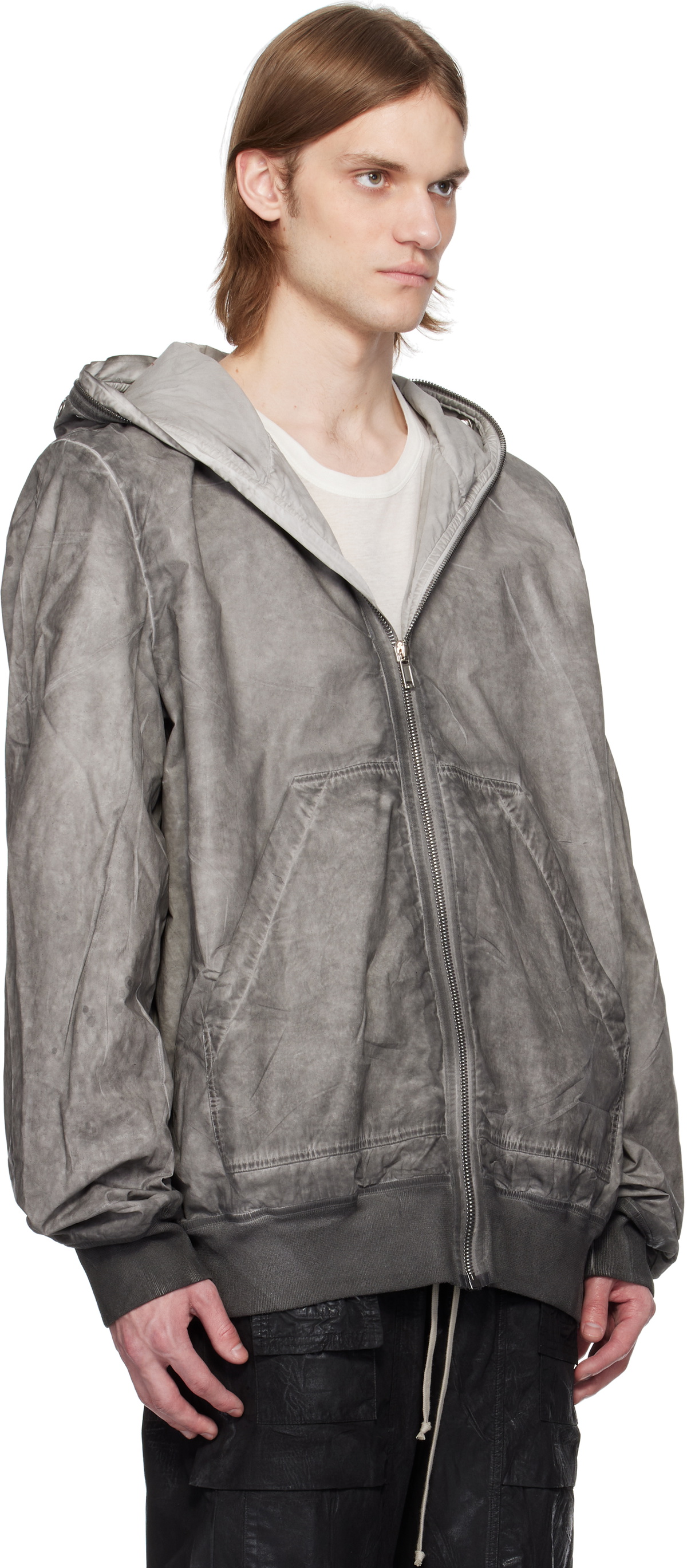 Rick Owens DRKSHDW Gray Hollywood Flight Bomber Jacket Rick