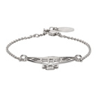 Vivienne Westwood Silver Thin Lines Flat Orb Bracelet