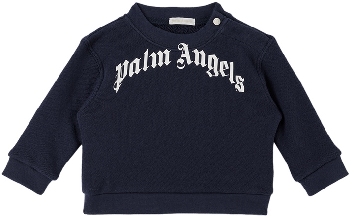 Photo: Palm Angels Baby Navy Cotton Sweatshirt