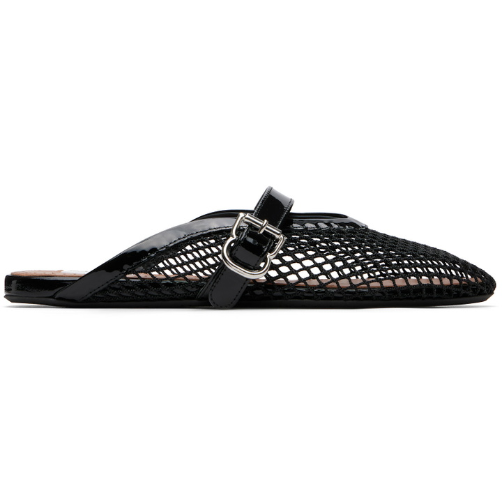 Photo: ALAÏA Black Fishnet Mule Ballerina Flats