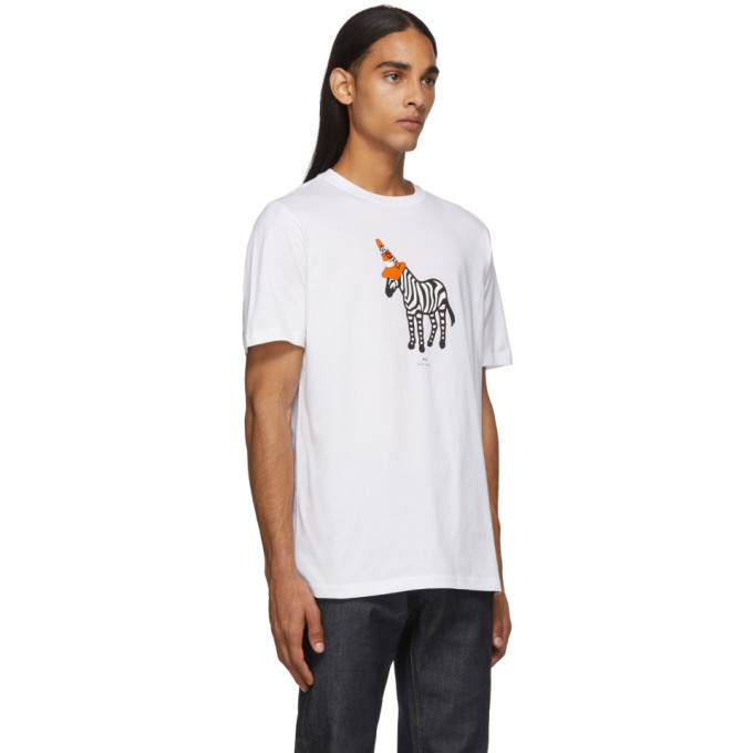 【関税込み】PS by Paul Smith ホワイト Zebra Tシャツ PS Paul Smith ゼブラプリント Tシャツ | ホワイト | FARFETCH JP
