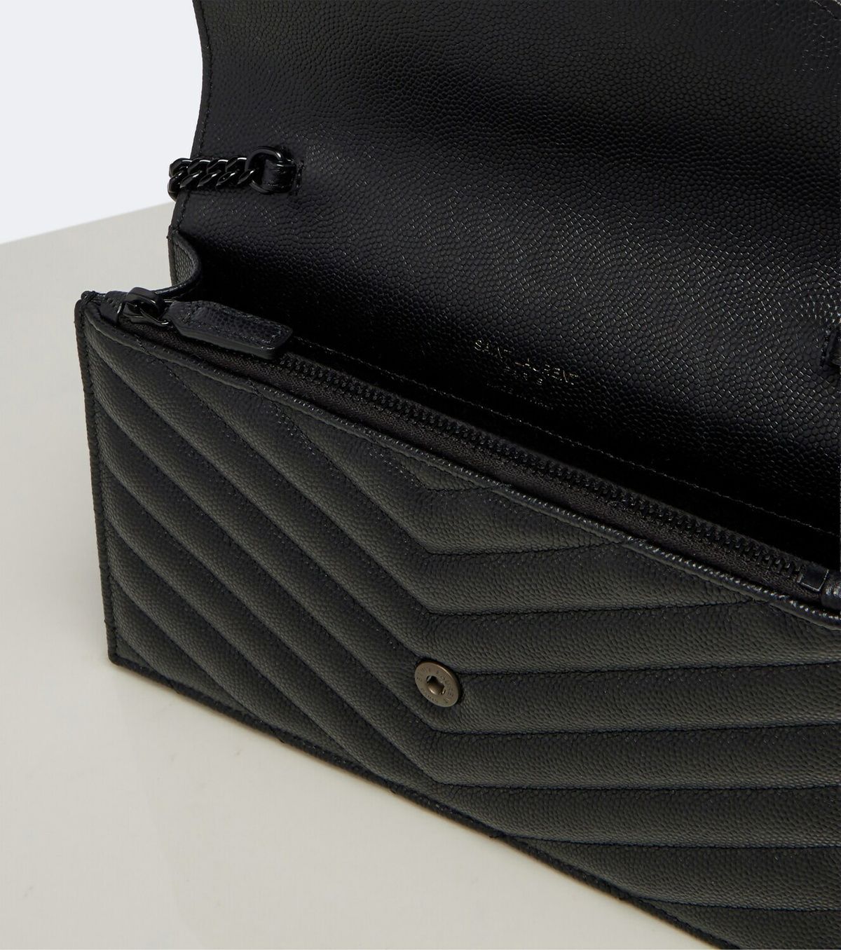 Saint Laurent Cassandre Envelope leather wallet on chain