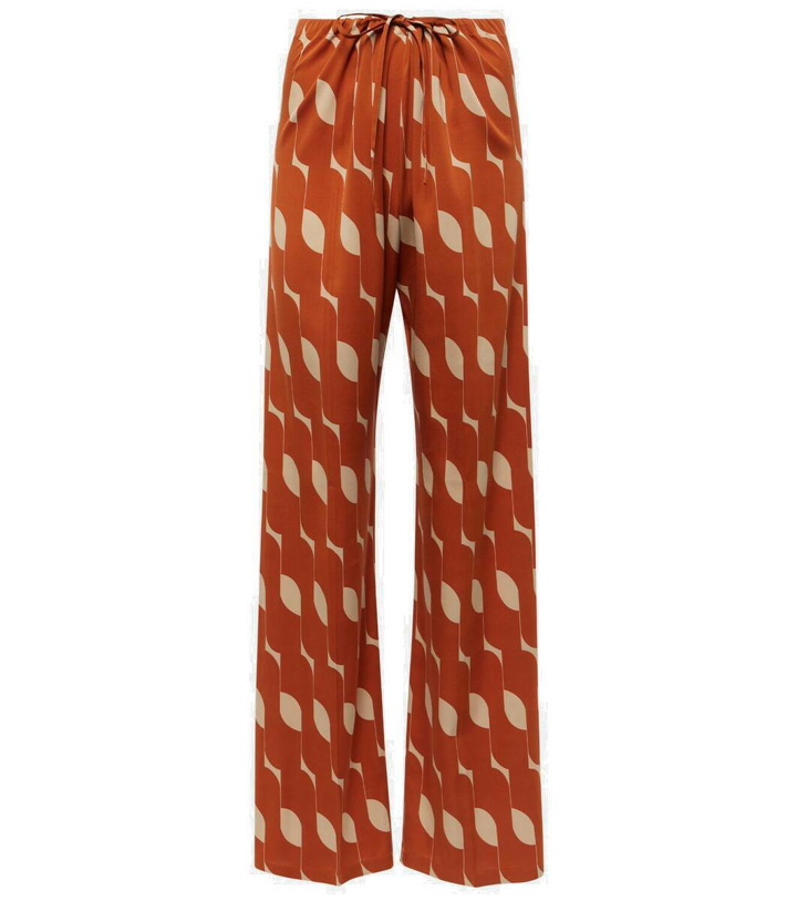 Photo: Dries Van Noten Printed silk-blend straight pants