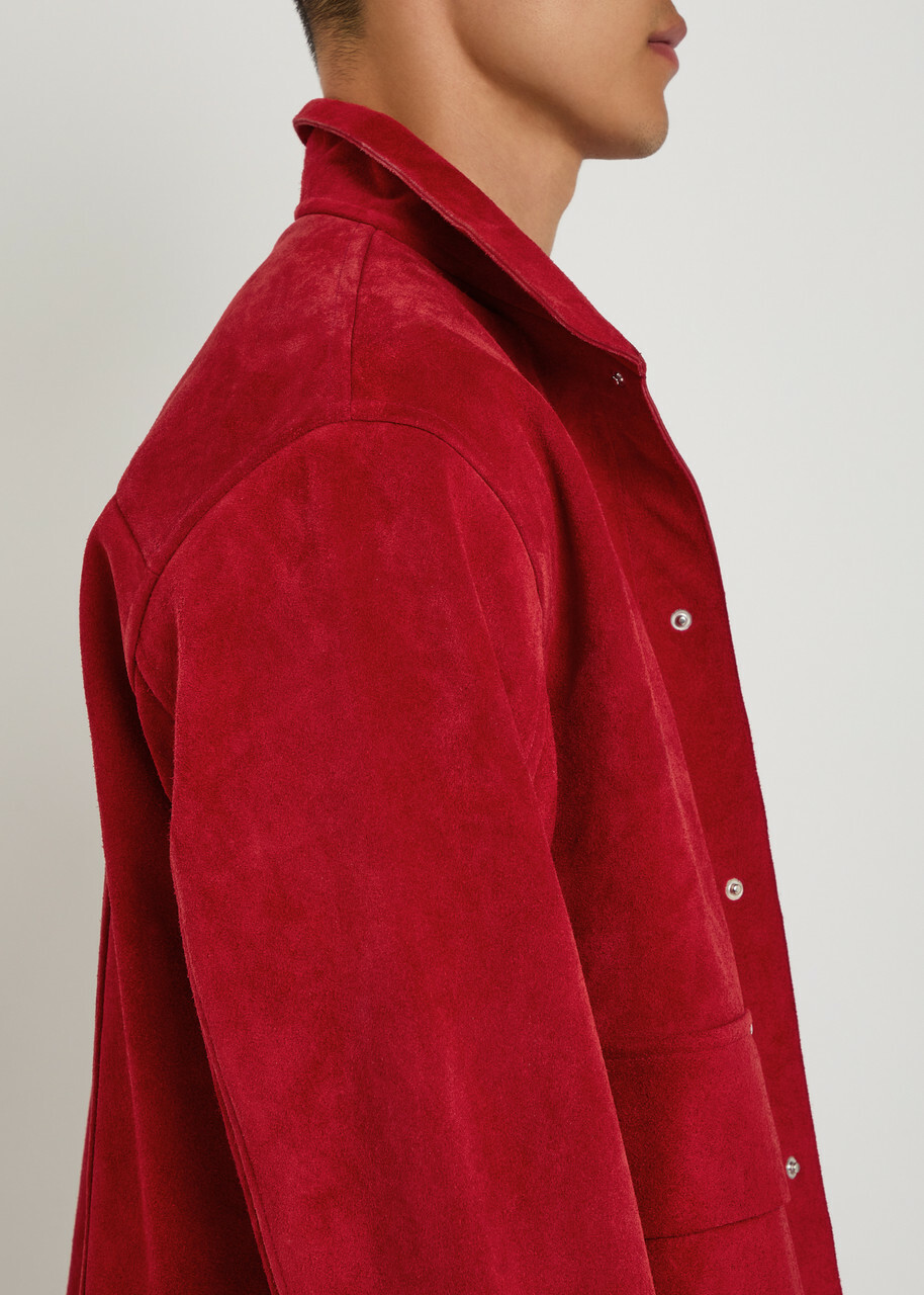 Bode Welding Suede Jacket Red