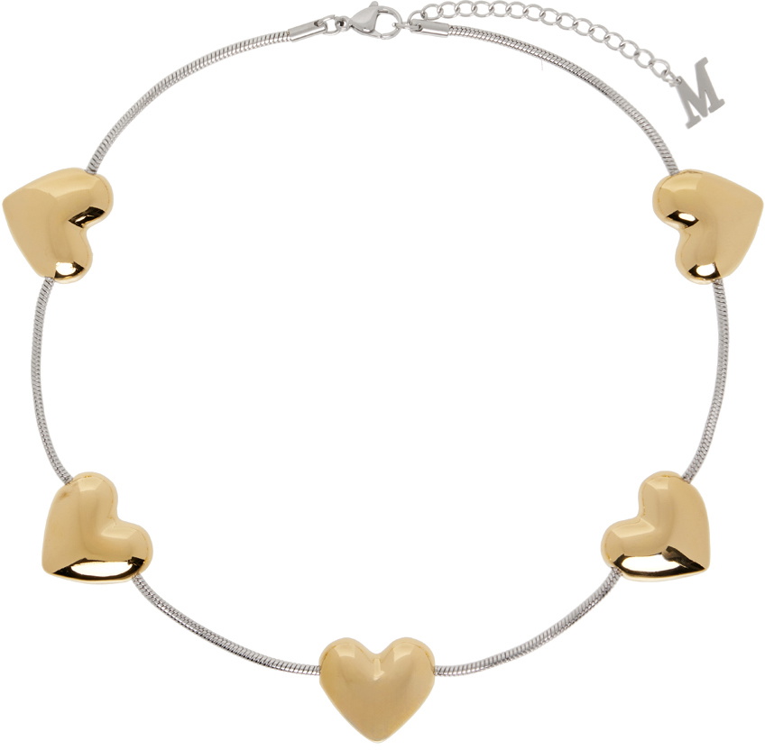 Marland Backus Silver & Gold Heart Strings Necklace