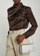 Valentino Garavani Vlogo Metallic Grained Leather Shoulder bag - Silver - One Size