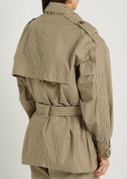 Isabel Marant étoile Claya Striped Belted Cotton Jacket Beige