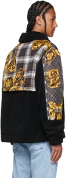 Versace Jeans Couture Black Tartan Baroque Print Jacket