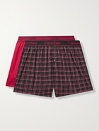 CALVIN KLEIN UNDERWEAR - Two-Pack Printed Cotton Boxer Shorts - Red