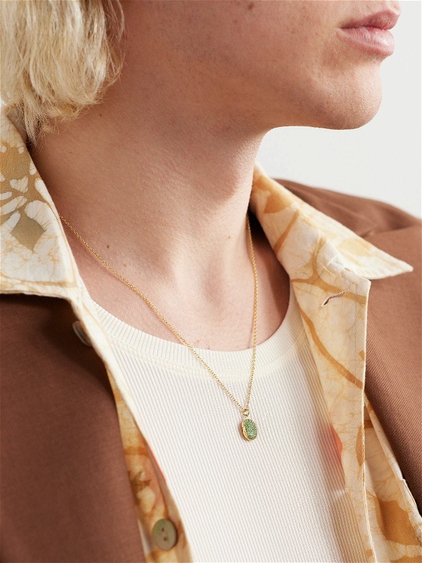 Photo: PATTARAPHAN - Baby Locket 14-Karat Gold Emerald Pendant Necklace