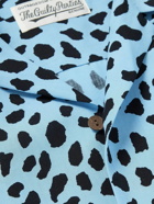 Wacko Maria - Camp-Collar Leopard-Print TENCEL™ Lyocell Shirt - Blue