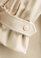 Alice + Olivia Sullivan Belted Faux Leather Trench Coat Cream