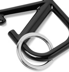 Valentino - Silver-Tone and Enamel Key Ring - Black