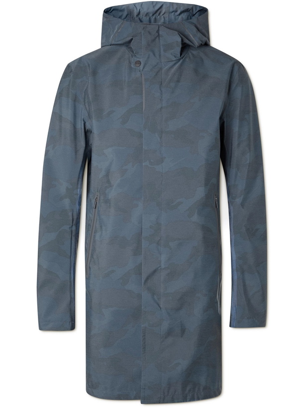 Photo: HERNO LAMINAR - John Camouflage-Print Shell Hooded Parka - Blue