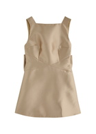 Odd Muse Ultimate Muse Bow Satin Mini Dress Gold