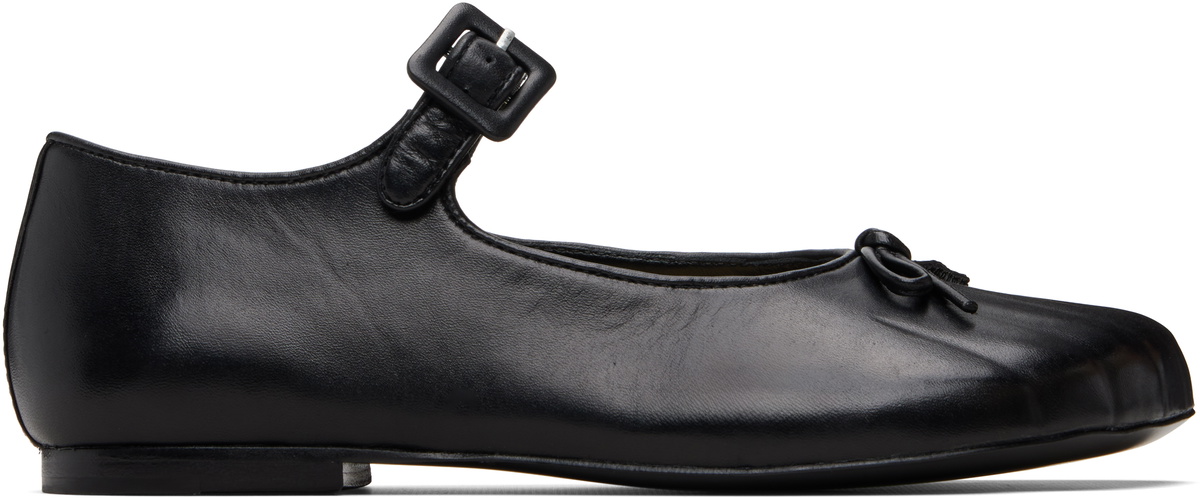 Sandy Liang Black Paw Mary Jane Ballerina Flats