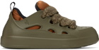 Lanvin Green & Taupe Curb Color-Block Rubber Sneakers
