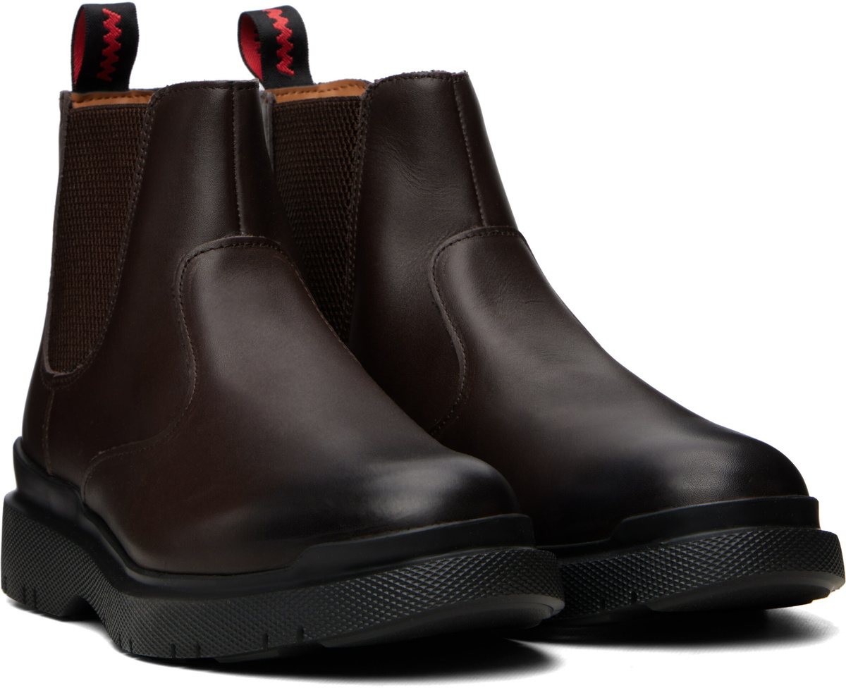 Hugo Brown Leather Chelsea Boots