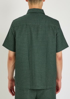 Les Deux Checked Seersucker Shirt Green