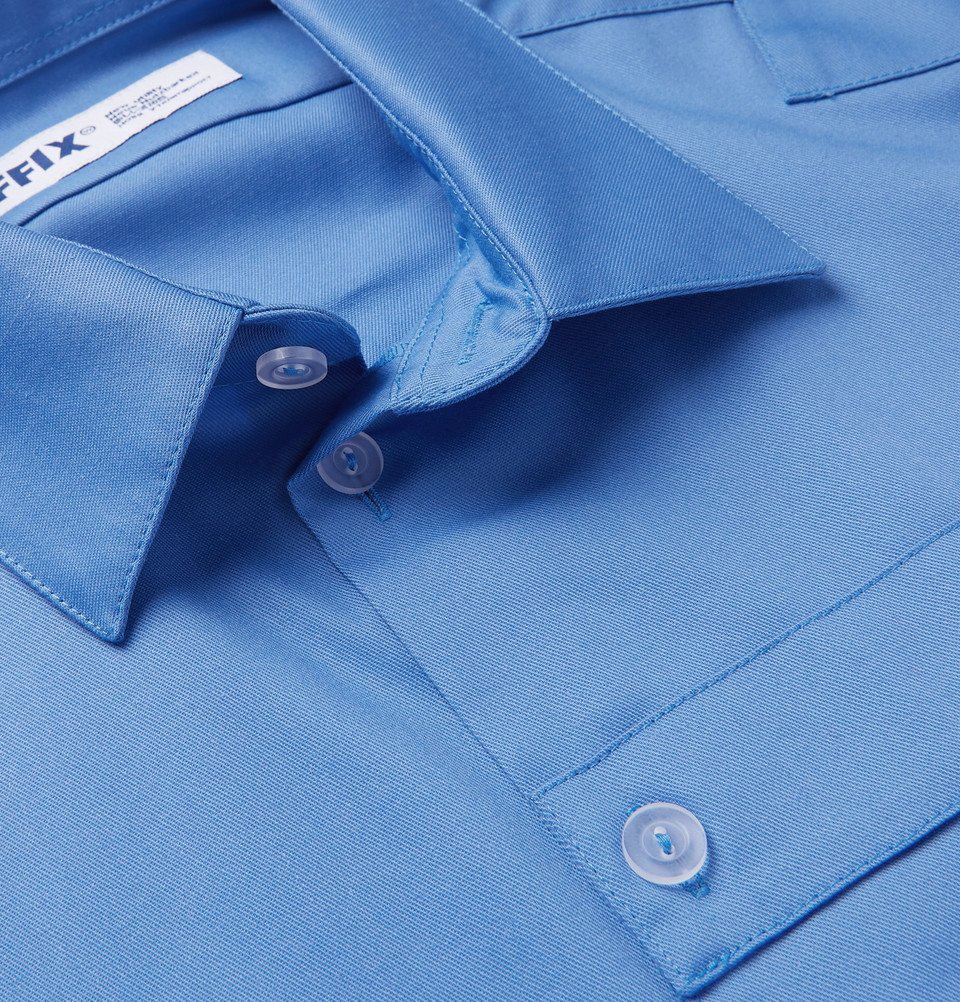 AFFIX - Embroidered Twill Shirt - Blue Affix