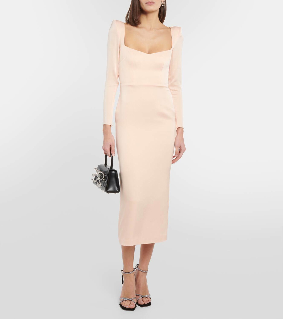 white christmas dresses Strapless Dress in Suede 4 / Black main image 1
