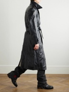 Enfants Riches Déprimés - Belted Panelled Leather Trench Coat - Black