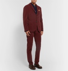 Boglioli - Sand Slim-Fit Tapered Cotton-Blend Corduroy Suit Trousers - Burgundy