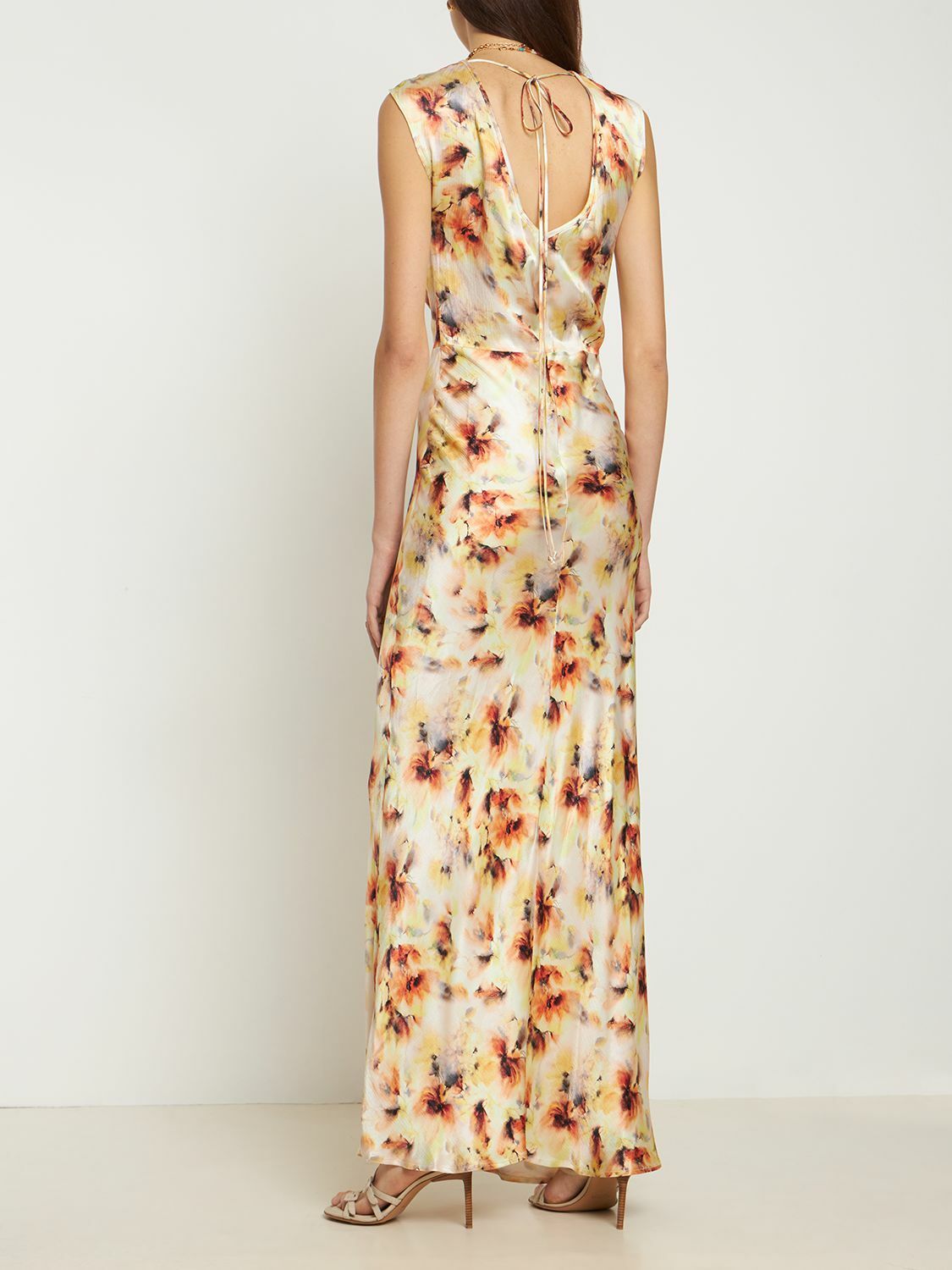 BEC + BRIDGE Sunset Floral Viscose Satin Maxi Dress