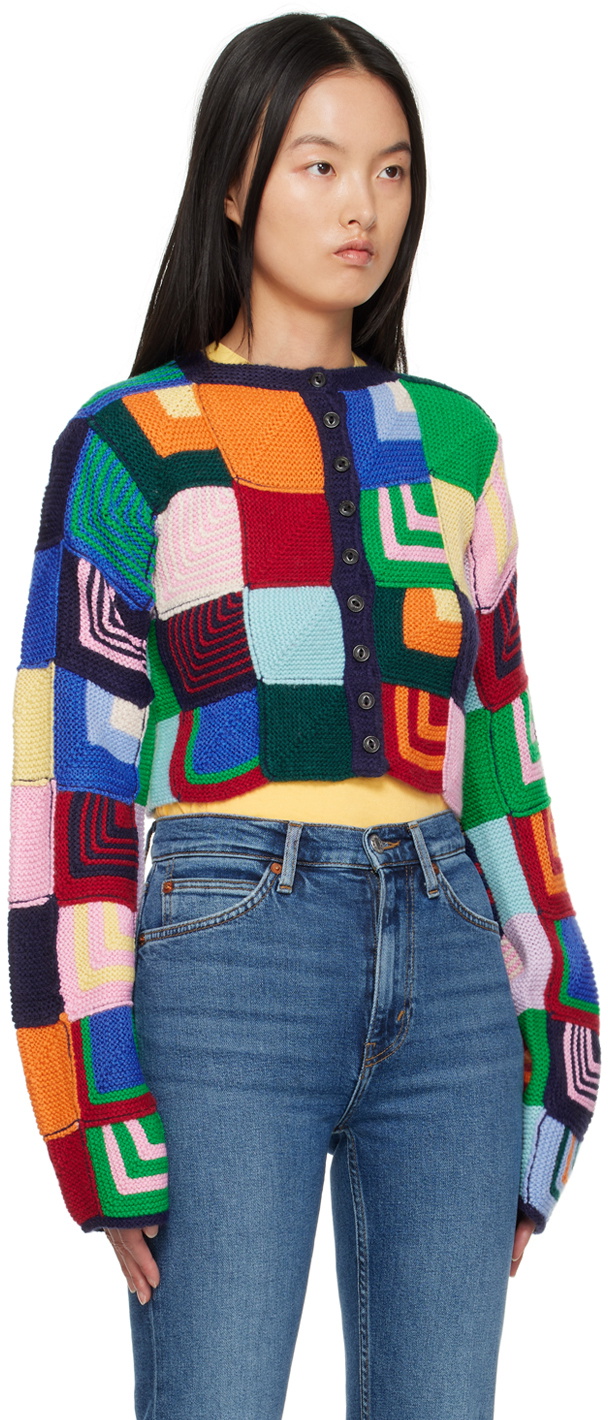 Re/Done Multicolor Patchwork Cardigan