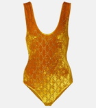 Gucci GG embellished velvet bodysuit