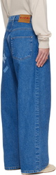 Marni Blue Bleached Coated Jeans