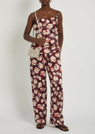 Rabanne Floral-print Metal Detail Silk Blouse Multicoloured