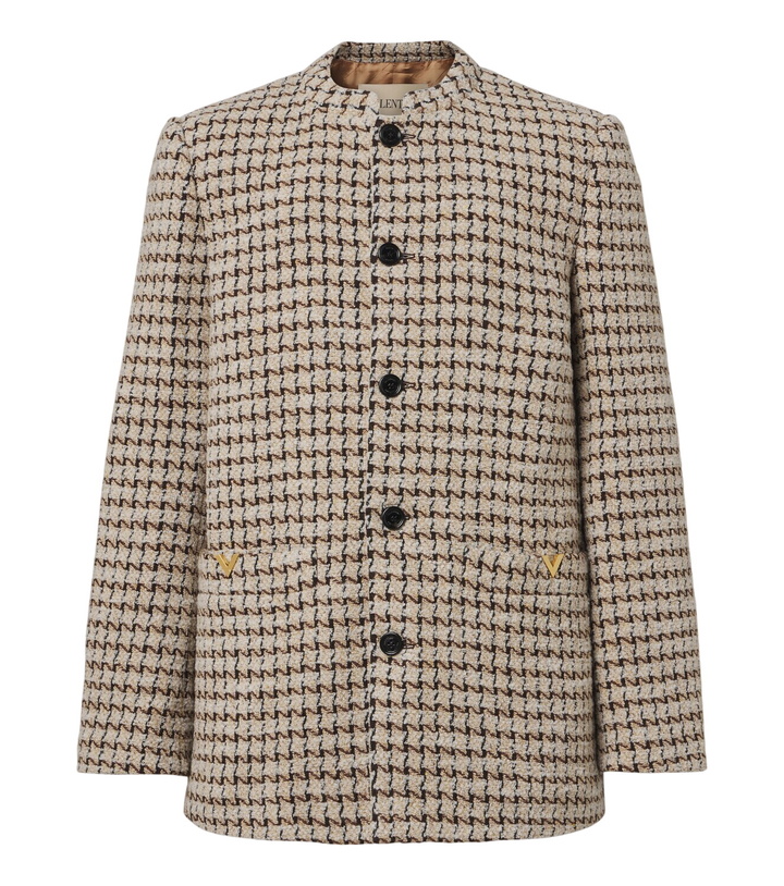 Photo: Valentino Houndstooth wool and silk-blend bouclé blazer