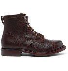 RRL - Bowery Pebble-Grain Leather Boots - Men - Brown
