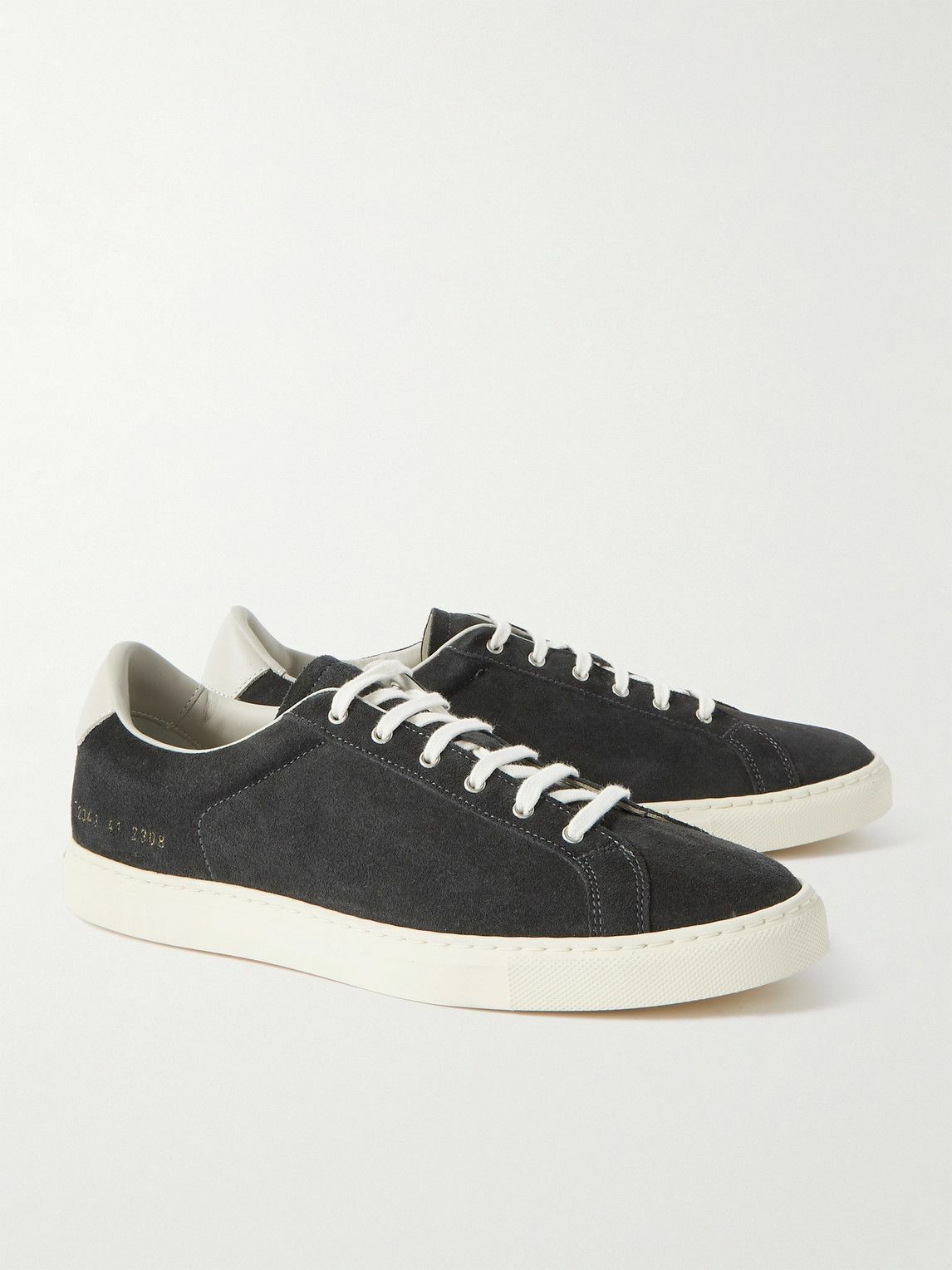 Common Projects - Retro Low Suede and Leather Sneakers - Blue Common ...