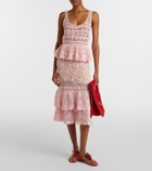 Anna Kosturova Florence crochet ruffled cotton midi skirt