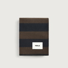 Tekla Fabrics Lambswool Blanket in Walnut/Dusk Blue Stripes