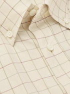 Loro Piana - Elia Button Down-Collar Checked Cotton Shirt - Neutrals
