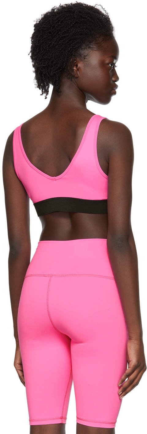 MSGM Pink Nylon Sports Bra